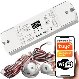 Tuya WiFi LED Controller for Stairs/Corridor 5-24V SPI RGBIC with 2x PIR and Light Sensor SD Series