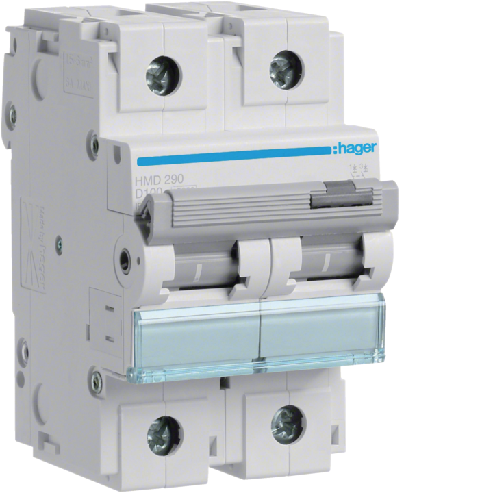 Hager HMF290 MCB 2P 15kA D-100A 3M