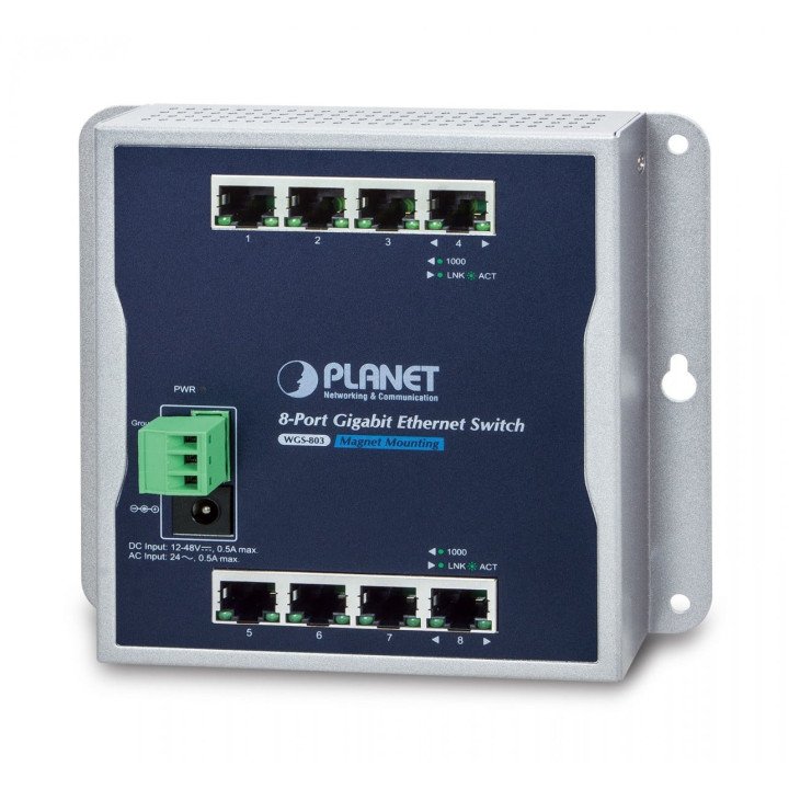 PLANET WGS-803 8-портовый Gigabit настенный коммутатор IP30
